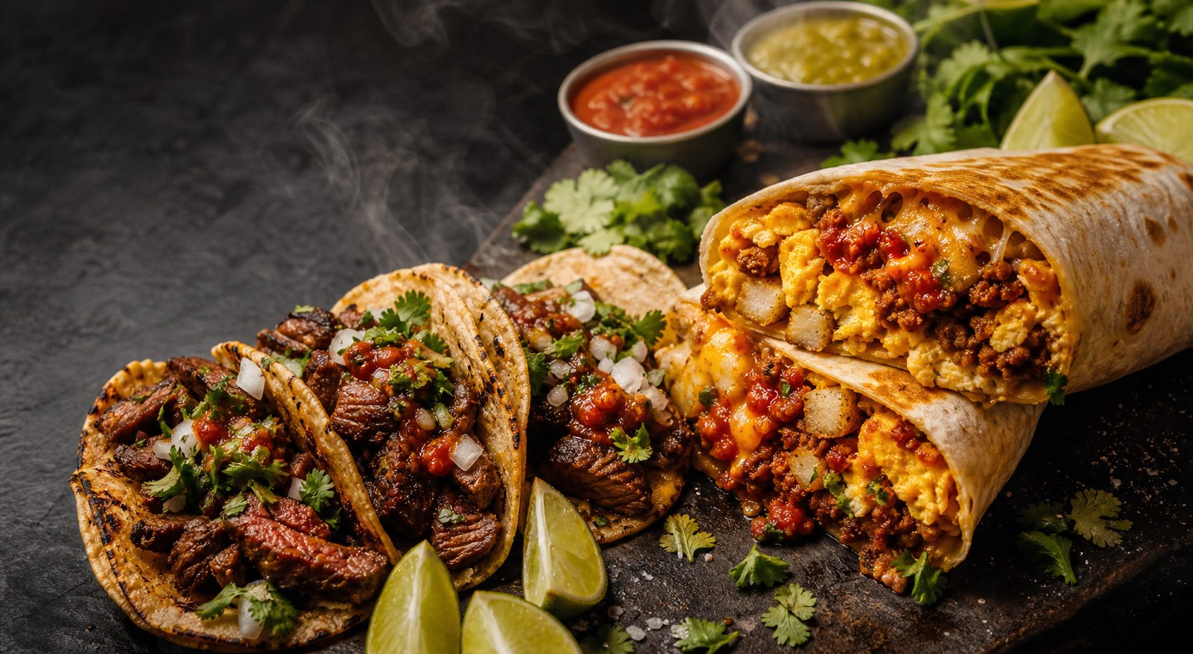 Chicken tacos close up