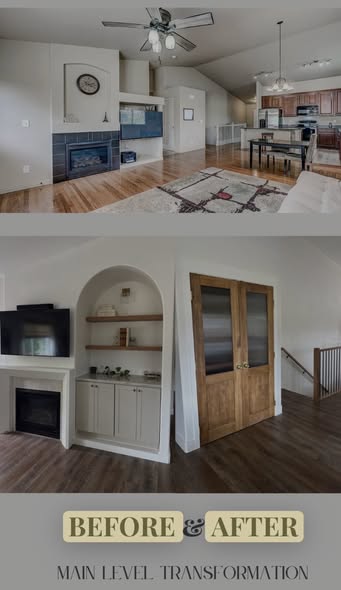 Interior remodeling before and after collage