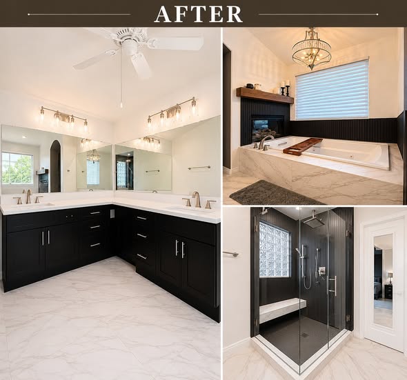 Kitchen and bathroom after photos