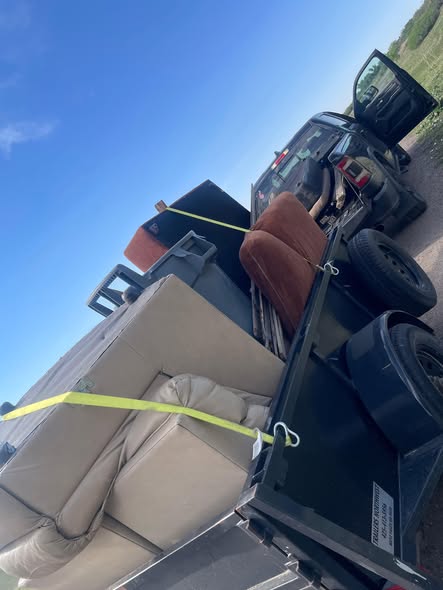 Strapped outdoor hauling load