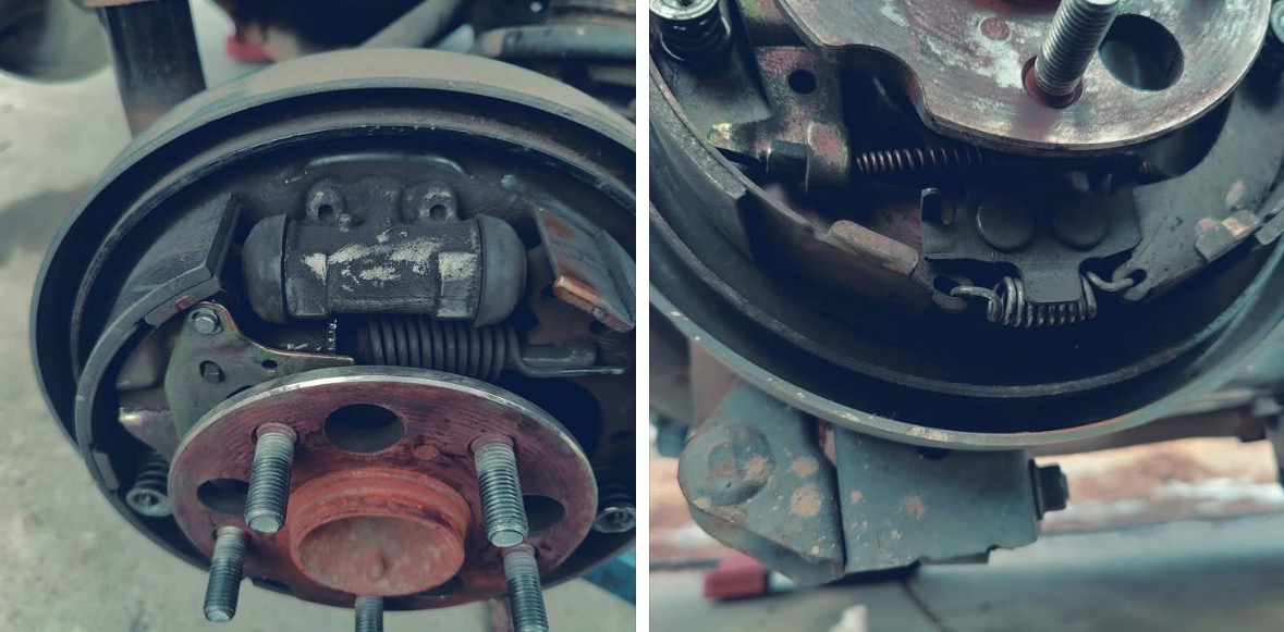 Brake work photo collage